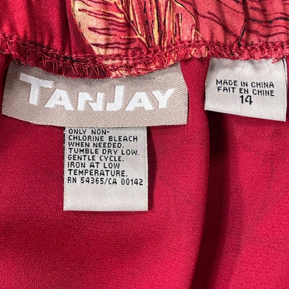 Tanjay plus size 14 red floral long skirt with bottom Ruffles & elastic waist - Picture 9 of 10